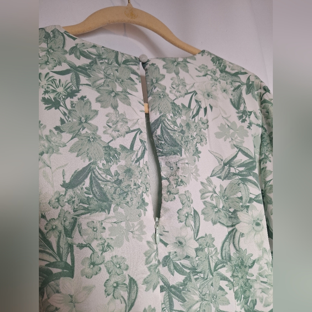 Halogen Green and White Floral Maxi Dress Size M - Picture 7 of 11
